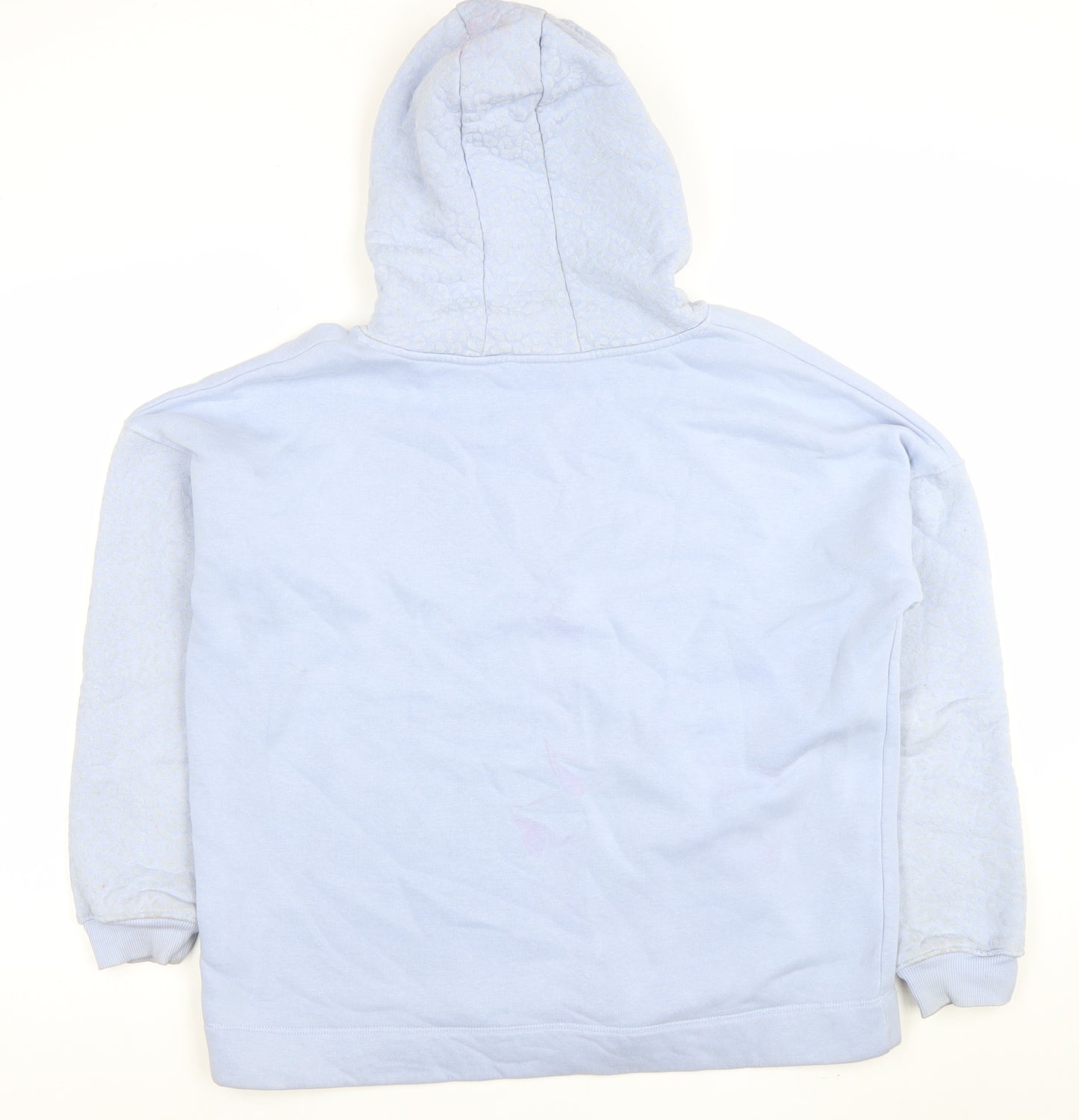 Gallery Women’s Blue Hooded Pullover Sweatshirt UK M Cotton Blend