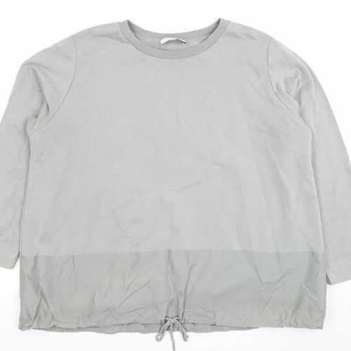 Carolyn Donnelly The Edit Women Grey XL Pullover Sweatshirt with Drawstring Hem