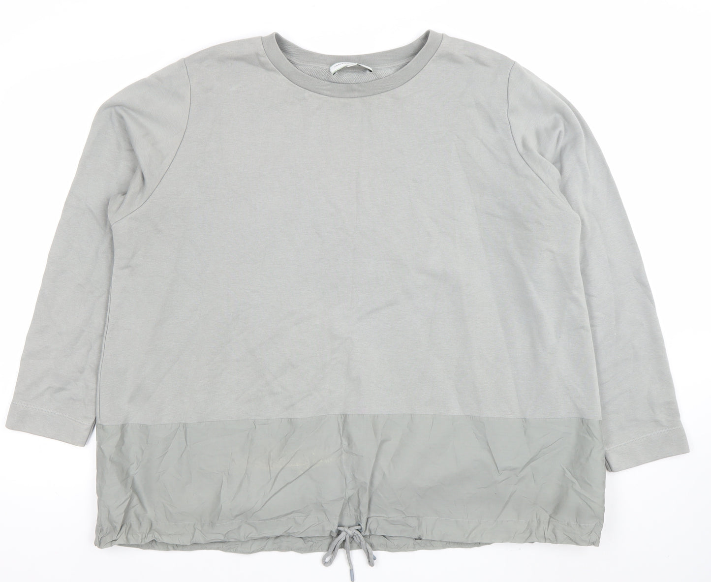 Carolyn Donnelly The Edit Women Grey XL Pullover Sweatshirt with Drawstring Hem