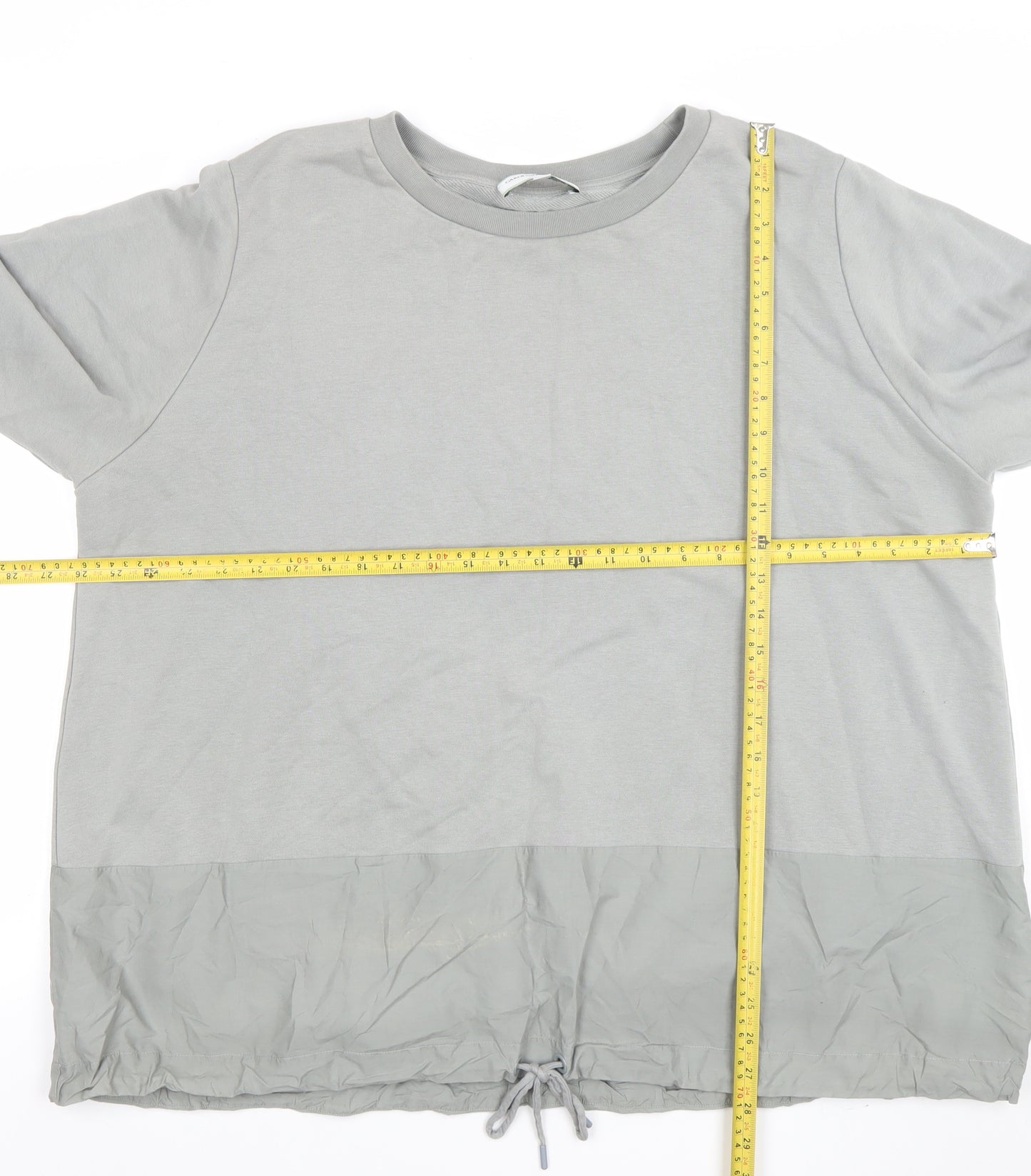 Carolyn Donnelly The Edit Women Grey XL Pullover Sweatshirt with Drawstring Hem