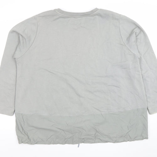Carolyn Donnelly The Edit Women Grey XL Pullover Sweatshirt with Drawstring Hem