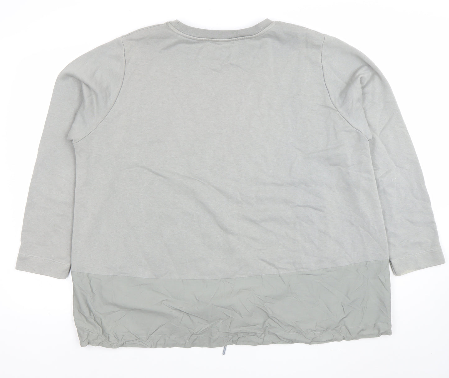 Carolyn Donnelly The Edit Women Grey XL Pullover Sweatshirt with Drawstring Hem