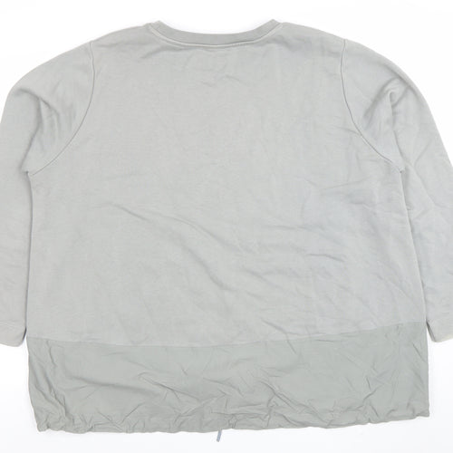 Carolyn Donnelly The Edit Women Grey XL Pullover Sweatshirt with Drawstring Hem