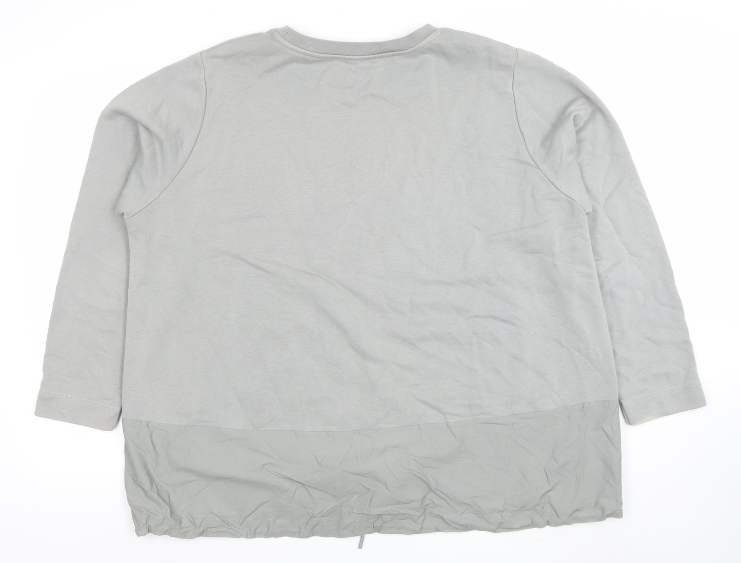 Carolyn Donnelly The Edit Women Grey XL Pullover Sweatshirt with Drawstring Hem