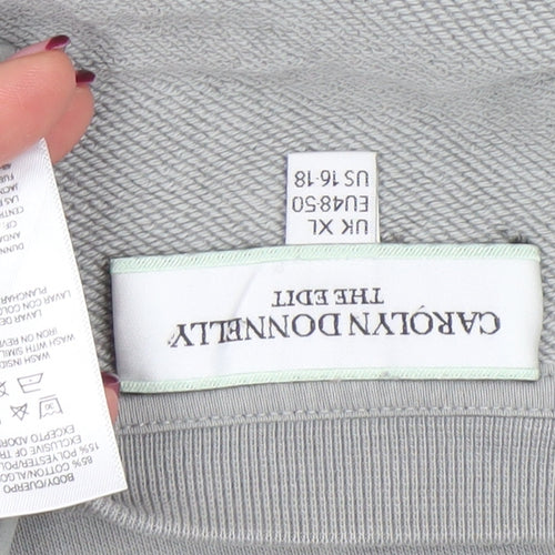 Carolyn Donnelly The Edit Women Grey XL Pullover Sweatshirt with Drawstring Hem