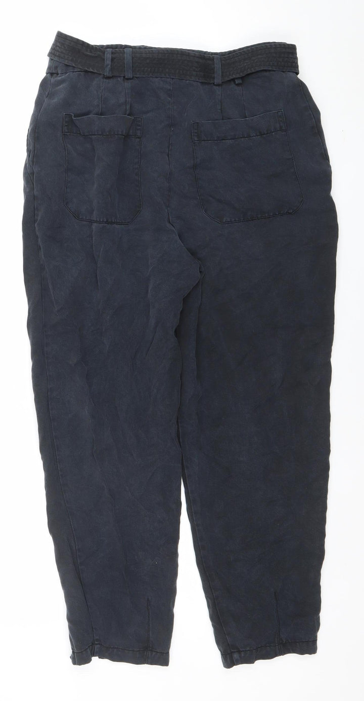 Ted Baker Women’s Blue High Waist Paperbag Tapered Trousers Size 10