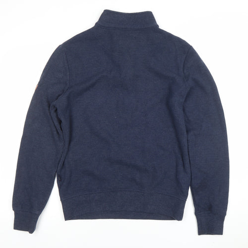 Mistral Clothing Co. Men's Blue 1/4 Zip High Neck Cotton Blend Sweatshirt M