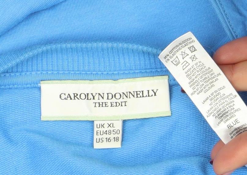 Carolyn Donnelly The Edit Blue Long Sleeve Jersey Top XL Women's Casual