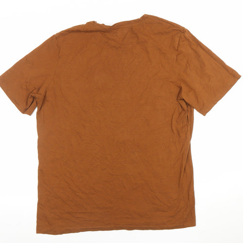 Jack & Jones Men’s Brown Graphic T-Shirt L Urban Legend Motorcycle Design