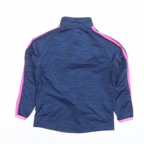 O’Neills Girls Blue Pink 1/4 Zip Long Sleeve Sports Top Age 3-4 Years