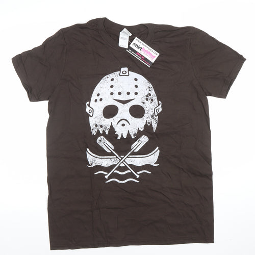 Gildan Softstyle Men's Brown Horror Graphic T-Shirt M
