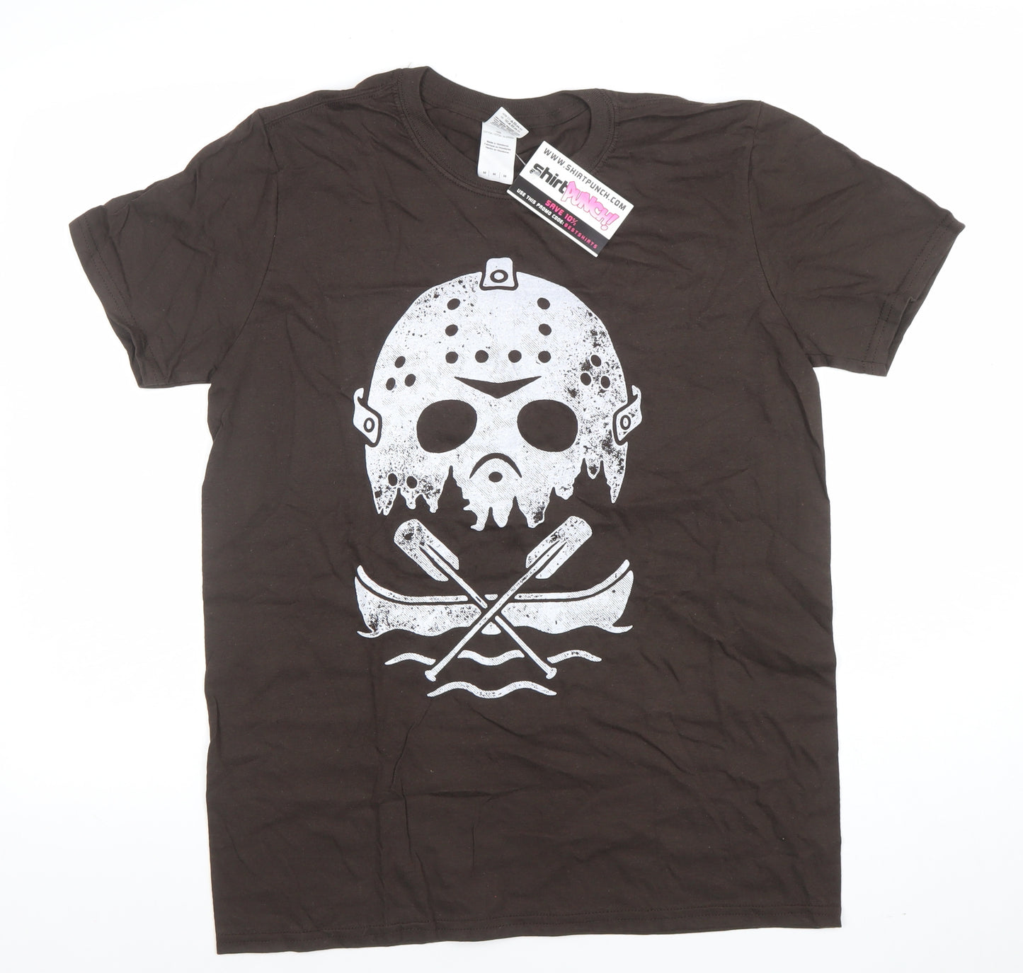Gildan Softstyle Men's Brown Horror Graphic T-Shirt M