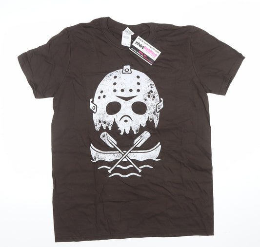Gildan Softstyle Men's Brown Horror Graphic T-Shirt M