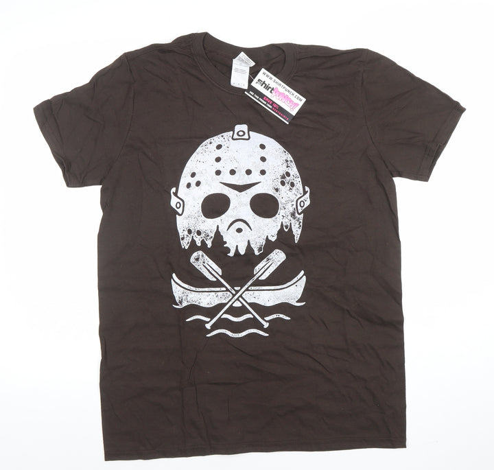 Gildan Softstyle Men's Brown Horror Graphic T-Shirt M
