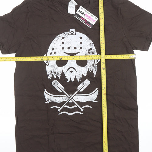 Gildan Softstyle Men's Brown Horror Graphic T-Shirt M