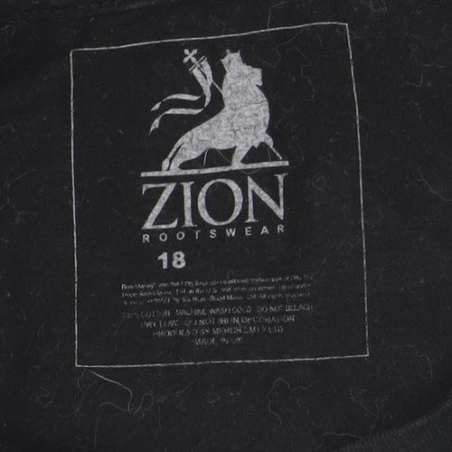 Zion Rootswear Women's Black Size 18 Music Graphic T-Shirt