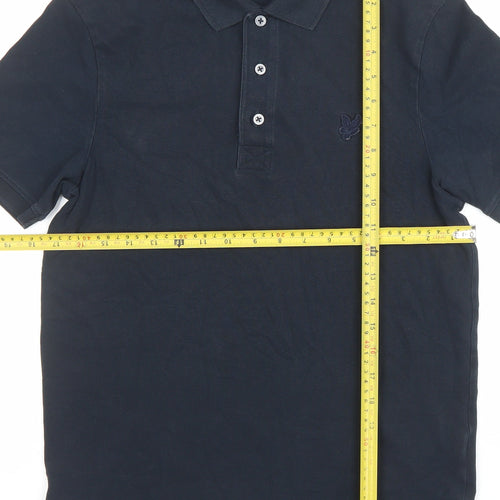 Lyle & Scott Men’s Blue Cotton Polo Shirt Size M Classic Fit