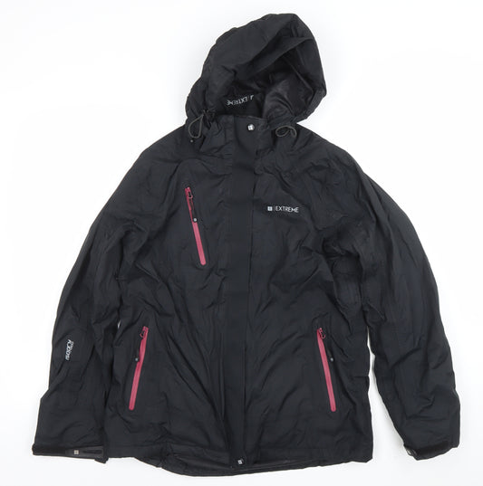 Mountain Warehouse Women’s Black Waterproof Ski Jacket Size 12 Hooded