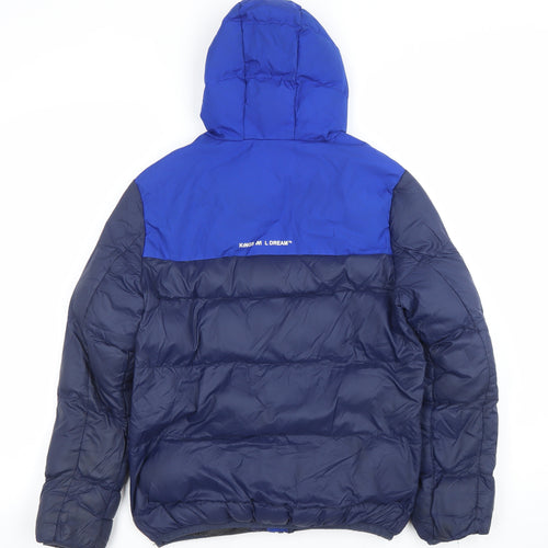 Kings Will Dream Boys Blue Hooded Puffer Jacket Size S Winter Coat
