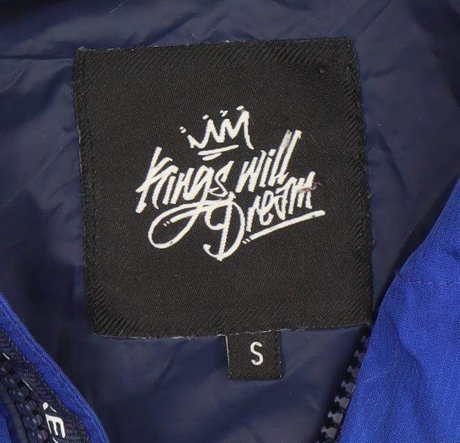 Kings Will Dream Boys Blue Hooded Puffer Jacket Size S Winter Coat