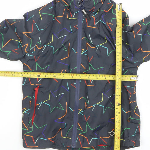 Next Boys Black Star Print Hooded Puffer Jacket 4-5 Years