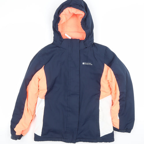 Mountain Warehouse Girls Blue Ski Jacket 9-10 Years Hooded Waterproof Winter Coat