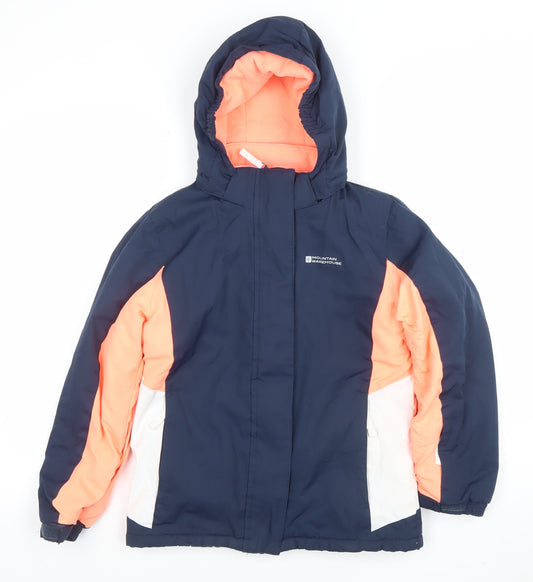 Mountain Warehouse Girls Blue Ski Jacket 9-10 Years Hooded Waterproof Winter Coat