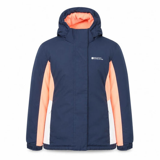 Mountain Warehouse Girls Blue Ski Jacket 9-10 Years Hooded Waterproof Winter Coat