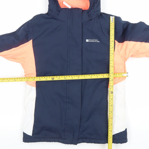 Mountain Warehouse Girls Blue Ski Jacket 9-10 Years Hooded Waterproof Winter Coat