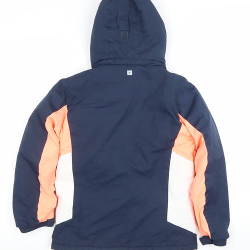 Mountain Warehouse Girls Blue Ski Jacket 9-10 Years Hooded Waterproof Winter Coat