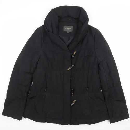 Alexon Women's Black Size 10 Mid-Length Puffer Coat with Toggle Fastening