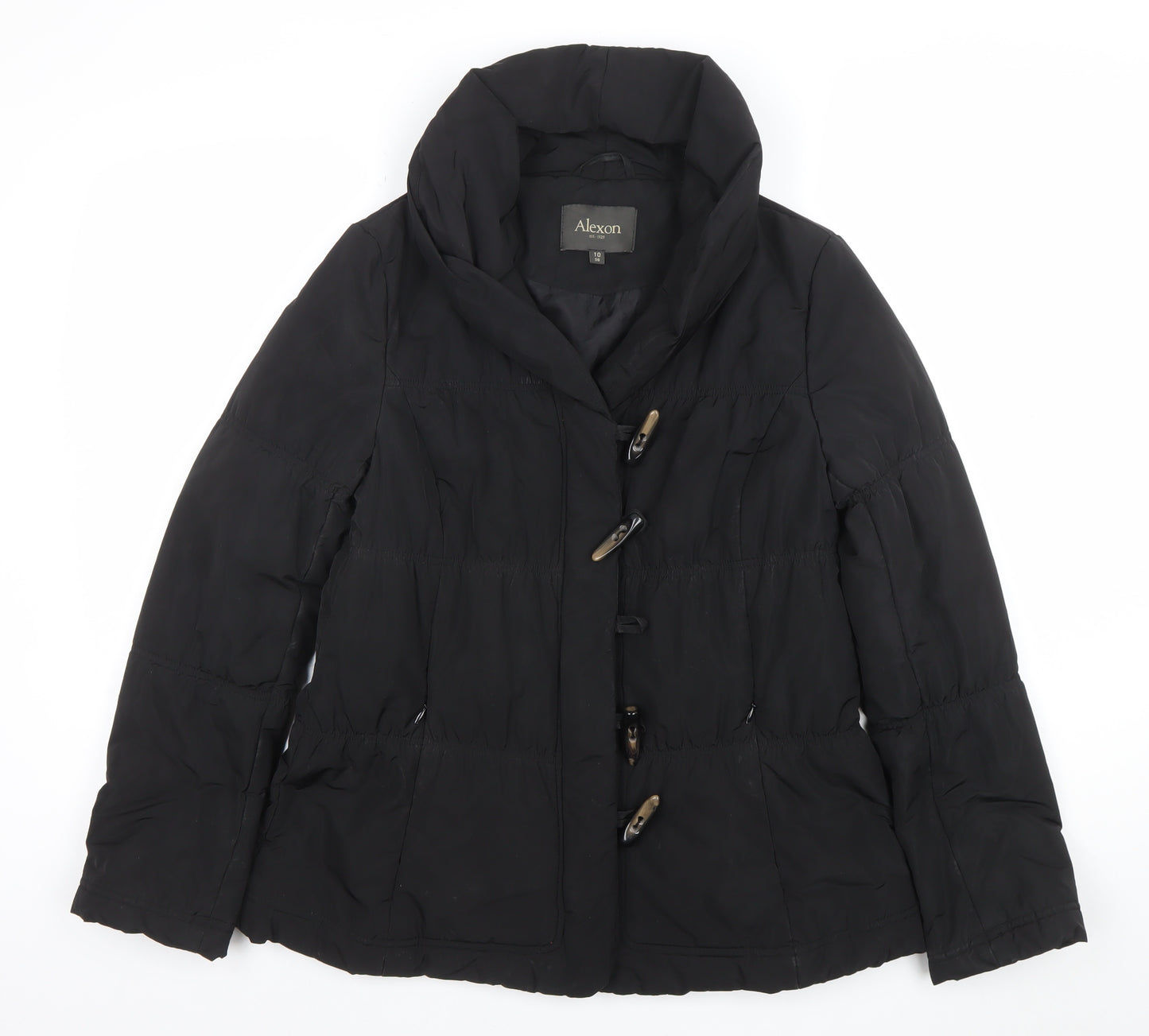 Alexon Women's Black Size 10 Mid-Length Puffer Coat with Toggle Fastening