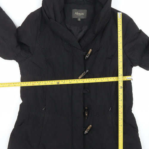 Alexon Women's Black Size 10 Mid-Length Puffer Coat with Toggle Fastening