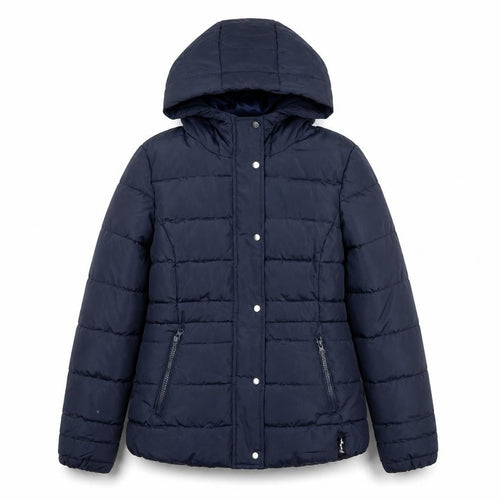 Lipsy Women Blue Size 6 Hooded Puffer Jacket with Zip Pockets