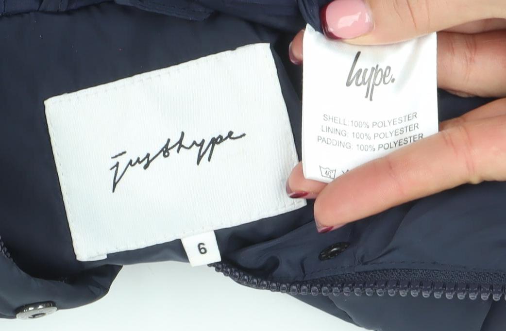Lipsy Women Blue Size 6 Hooded Puffer Jacket with Zip Pockets