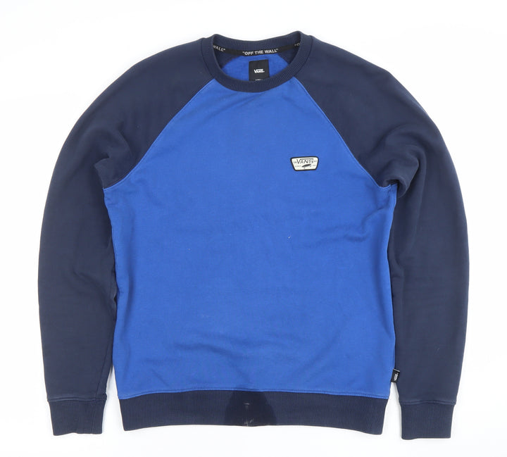 Vans Mens Blue Crew Neck Pullover Sweatshirt XS Regular Fit