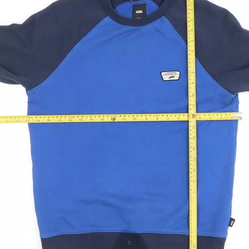 Vans Mens Blue Crew Neck Pullover Sweatshirt XS Regular Fit