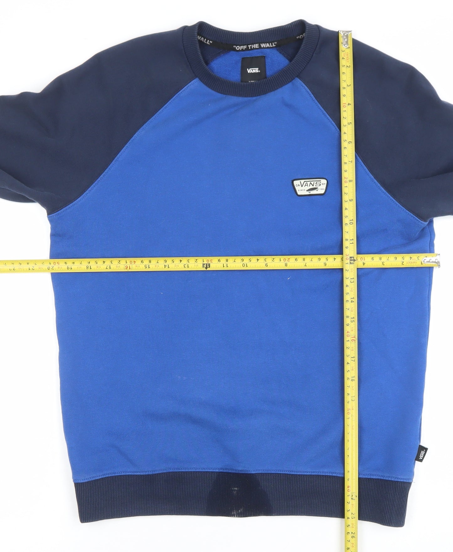 Vans Mens Blue Crew Neck Pullover Sweatshirt XS Regular Fit