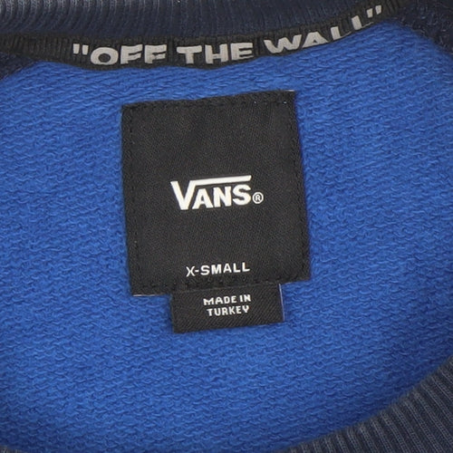 Vans Mens Blue Crew Neck Pullover Sweatshirt XS Regular Fit