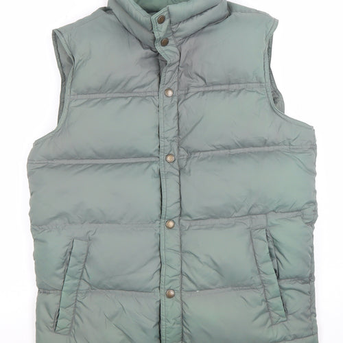 Lands' End Men's Green Puffer Down Waistcoat S Regular Winter