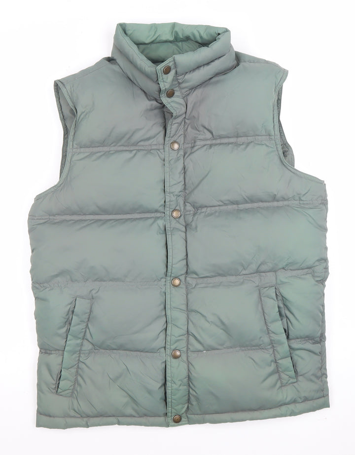 Lands' End Men's Green Puffer Down Waistcoat S Regular Winter