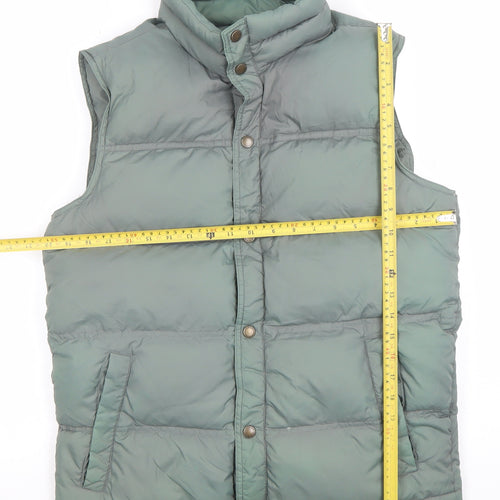 Lands' End Men's Green Puffer Down Waistcoat S Regular Winter