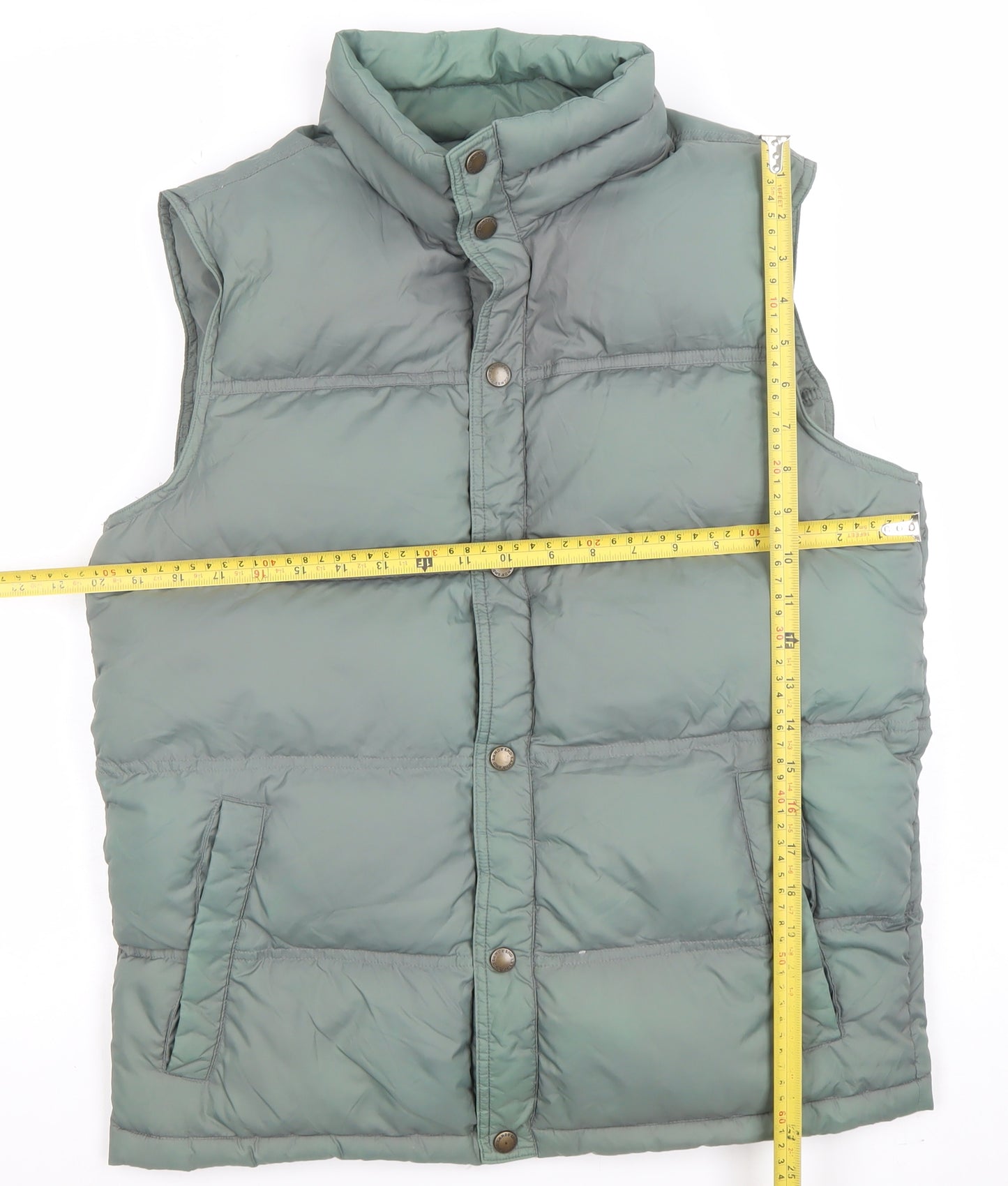 Lands' End Men's Green Puffer Down Waistcoat S Regular Winter