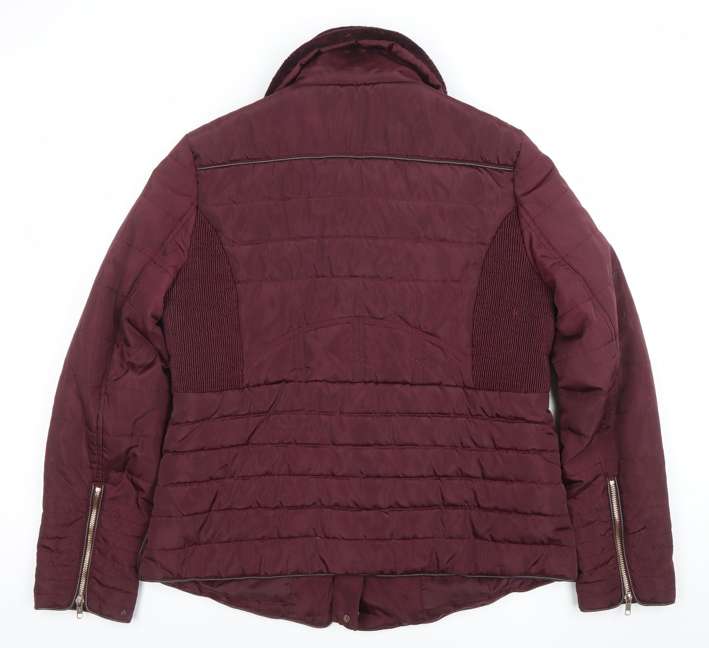 Ci Sono Womens Red XL Puffer Jacket Faux Fur Collar Winter Coat