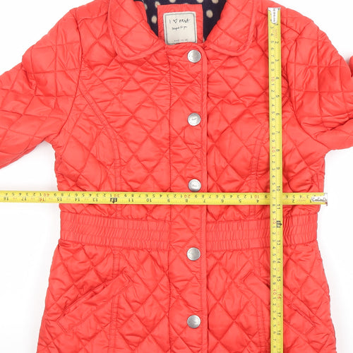 Next Girls Red Quilted Mid-Length Padded Jacket 11-12 Years