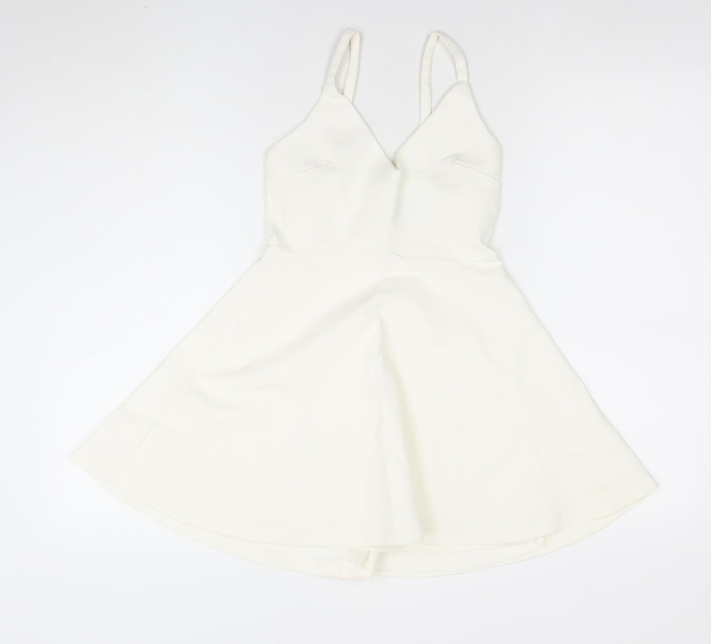 Eclat Womens White Sleeveless A-Line Mini Dress XS