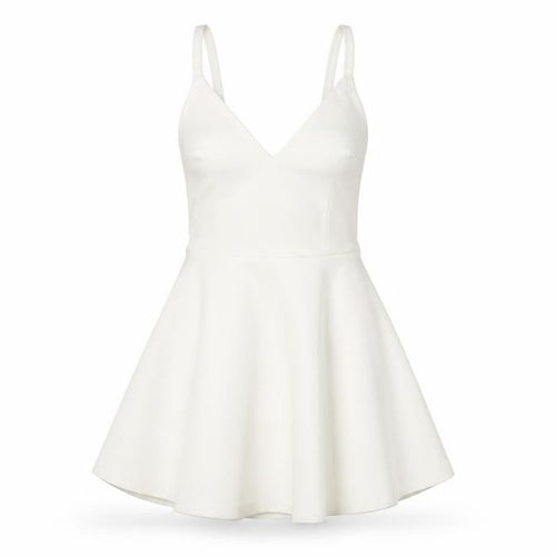 Eclat Womens White Sleeveless A-Line Mini Dress XS
