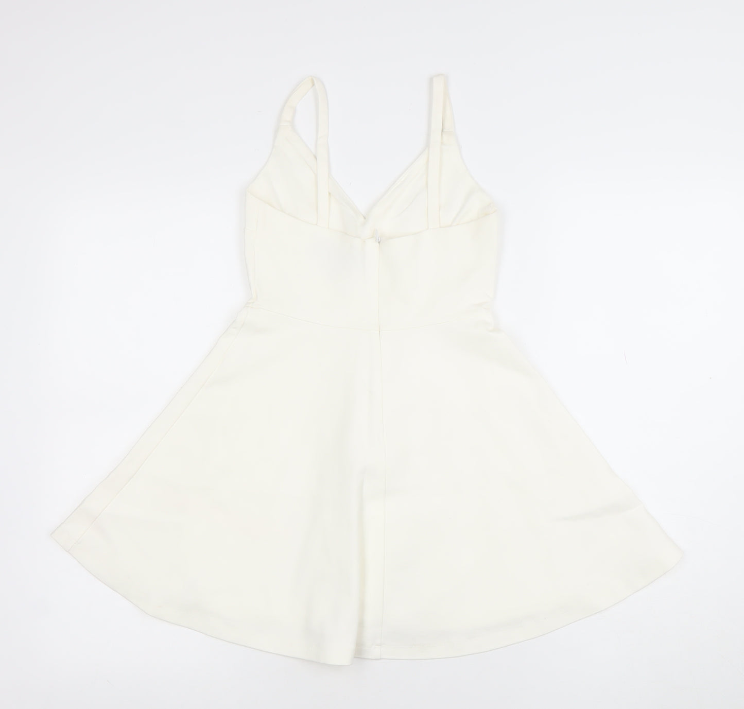 Eclat Womens White Sleeveless A-Line Mini Dress XS