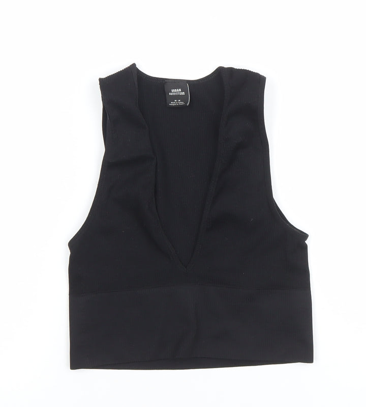 Urban Outfitters Women Black M Sports Bra Seamless Nylon Elastane