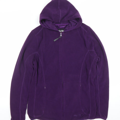 Peter Storm Womens Purple Fleece Hooded Full Zip Jacket Size 10